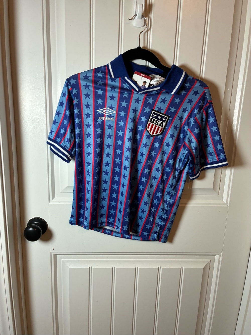 Umbro Blue and Red USA Star-Stripe Kids Soccer Jersey